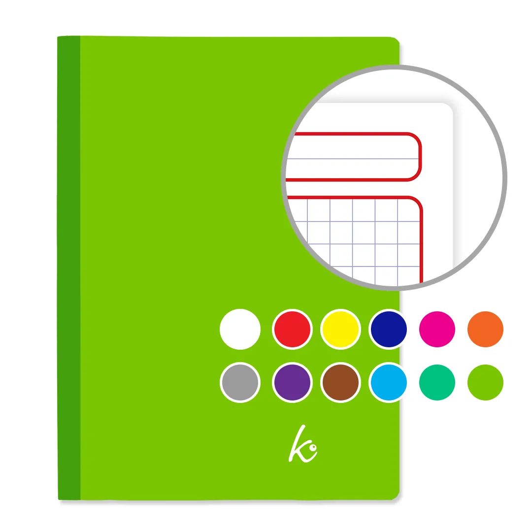 Cuaderno Profesional Cosido Cuadro grande 100 Hojas margen rojo