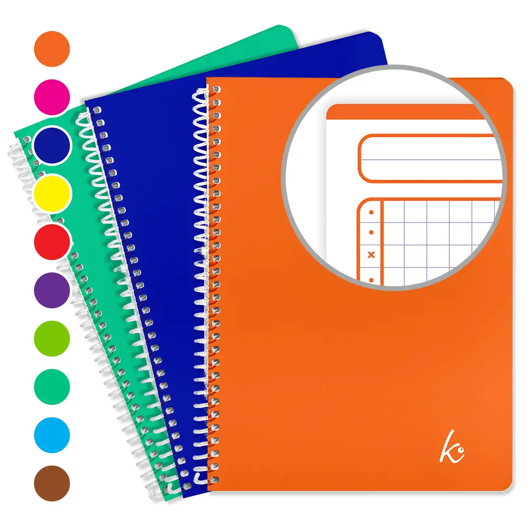 Cuaderno Profesional Espiral Cuadro chico punto guía 100 Hojas margen según portada